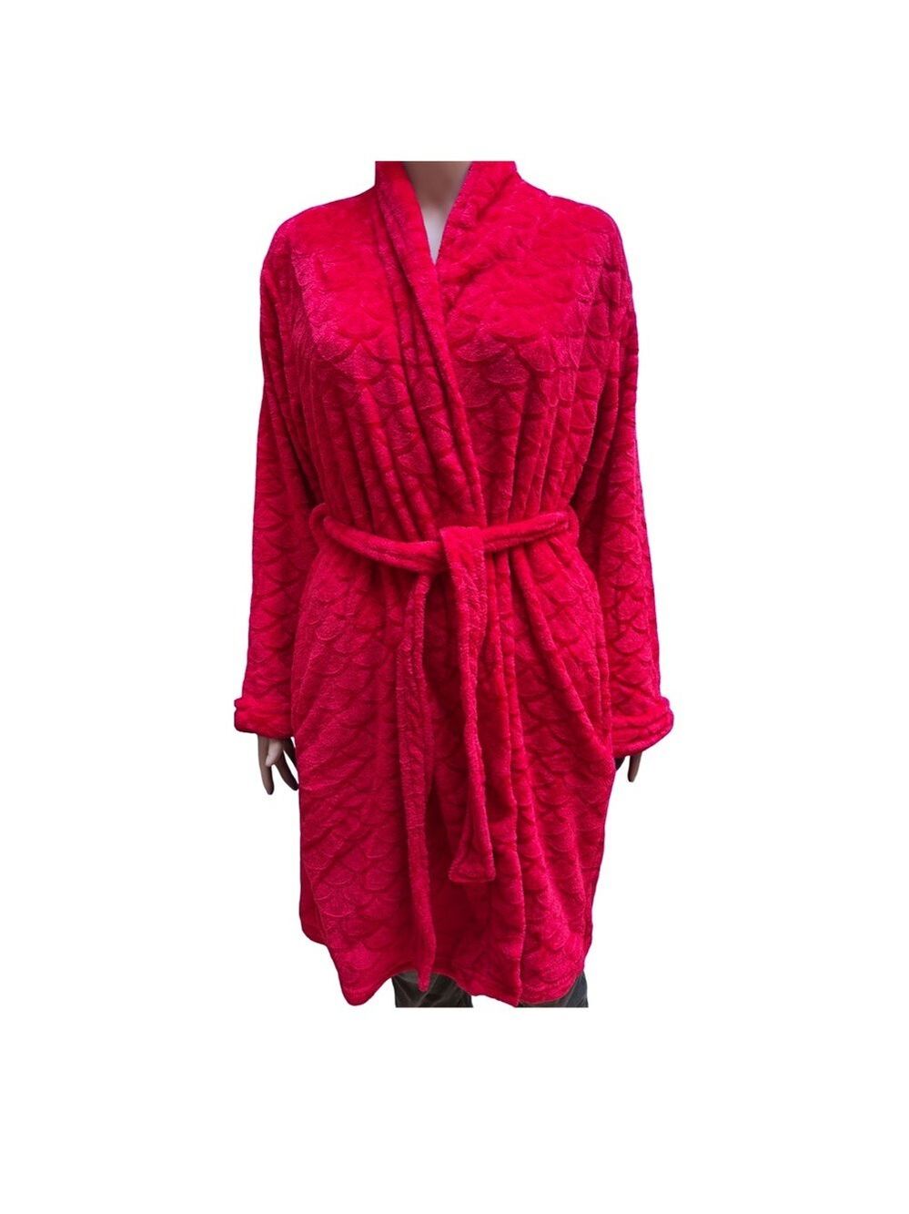 Just Love Red Plush Wrap Robe Intimates NWT
